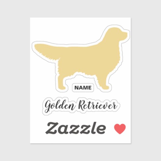 Golden Retriever Dog Silhouet Vinyl Sticker (Vel)