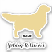 Golden Retriever Dog Silhouet Vinyl Sticker (Voorkant)