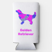 Golden Retriever Dog Silhouette Hot Pink & Blue (Achterkant)