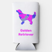 Golden Retriever Dog Silhouette Hot Pink & Blue (Voorkant)