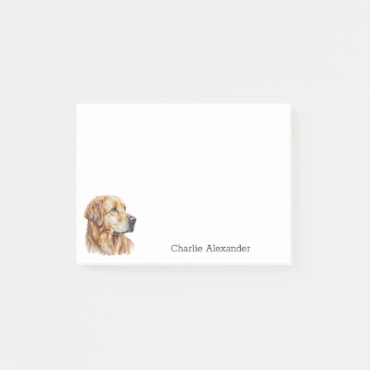 Golden Retriever Dog Simple Modern Personalized Post-it® Notes (Voorkant)
