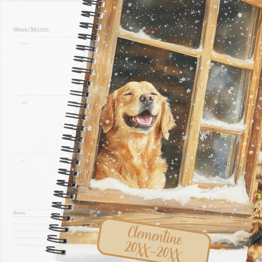 Golden Retriever Dog Undated Appointment Book Planner