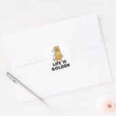 Golden Retriever Dog Vierkante Sticker (Envelop)