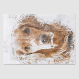 Golden Retriever Dog Waterverf Tissuepapier