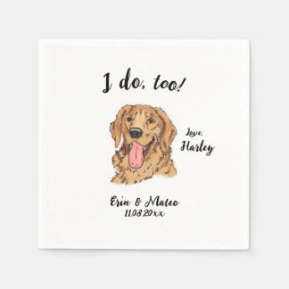 Golden Retriever Dog Wedding Cocktail Napkins Servet