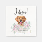 Golden Retriever Dog Wedding Cocktail Napkins Servet (Voorkant)