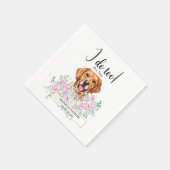 Golden Retriever Dog Wedding Cocktail Napkins Servet (Hoek)