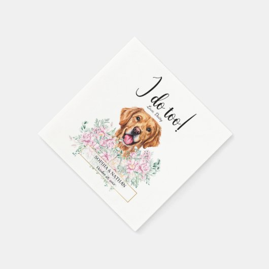 Golden Retriever Dog Wedding Cocktail Napkins Servet (Hoek)