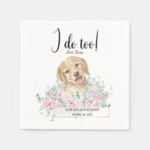 Golden Retriever Dog Wedding Cocktail Napkins Servet (Voorkant)