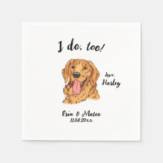 Golden Retriever Dog Wedding Cocktail Napkins Servet