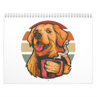 Golden Retriever drink koffie T-Shirt Kalender