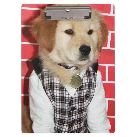 Golden Retriever drukte op Puppy Klembord (Voorkant)