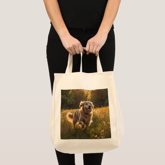 Golden Retriever Élégant Sac fourre-tout d'épiceri (Devant (produit))