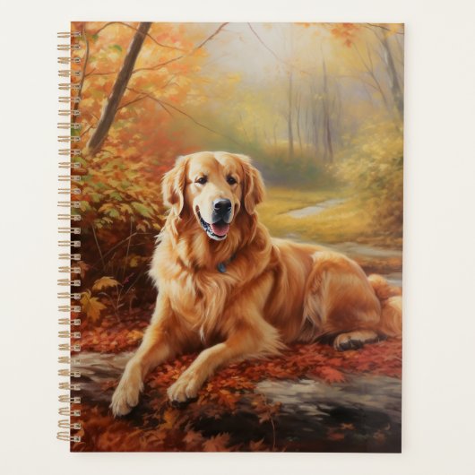 Golden Retriever en automne Leaves automne Inspire (Devant)