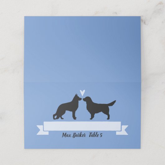 Golden Retriever en Duitse herder bruiloft (Buitenkant ongevouwen)