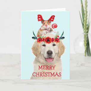 Golden Retriever en Friend Kerstmis Feestdagen Kaart