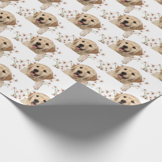 Golden Retriever en madeliefjes Cadeaupapier (Hoek)