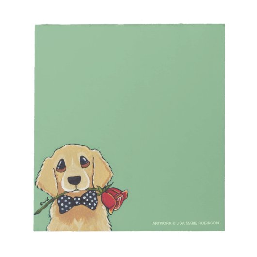 Golden Retriever en Roos klein Notitieblok (Voorkant)