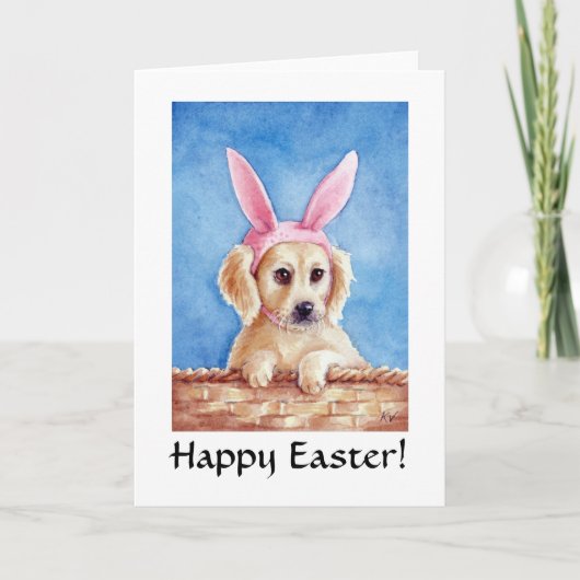 Golden retriever en tant que carte de lapin de (Devant)