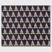Golden Retriever en verjaardagsconfetti Cadeaupapier (Vlak)