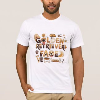 Golden Retriever Face Playful Typography T-shirt