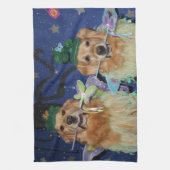 Golden Retriever Fairies Theedoek (Verticaal)