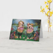 Golden Retriever Fairy Dust Birthday Kaart (Gele Bloem)