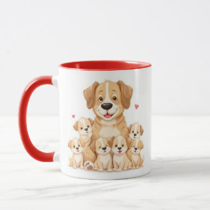 Golden Retriever Family Mug - Cadeau adorable
