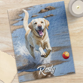 Golden Retriever Fetch Watercolor Beach Dog Legpuzzel