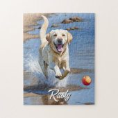 Golden Retriever Fetch Watercolor Beach Dog Legpuzzel (Verticaal)
