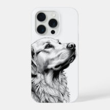 Golden Retriever Fijne Lijn Kunst Phonehoes | Kuns