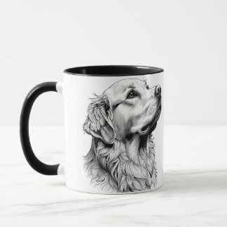 Golden Retriever Fijne Lijn Kunst Portret | Elegan Mok