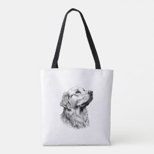 Golden Retriever Fijne Lijn Kunst Telefoon Hoesje Draagtas