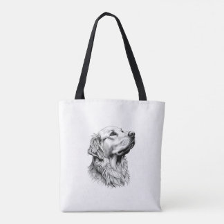Golden Retriever Fijne Lijn Kunst Telefoon Hoesje Draagtas