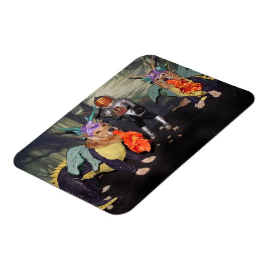 Golden Retriever Fire Breathing Dragons Magneet (Linkerzijde)