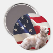 Golden Retriever Flag Magnet Magneet (Voorkant / Achterkant)