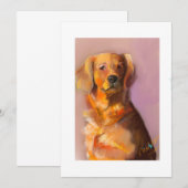 Golden Retriever Flat Carte de remerciements- Pein (Devant / Derrière)