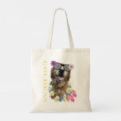 Golden Retriever Flowered Sunbril Tote Bag (Achterkant)