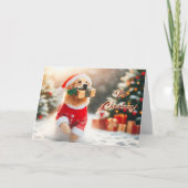 Golden Retriever fonctionne avec une carte cadeau (Devant)