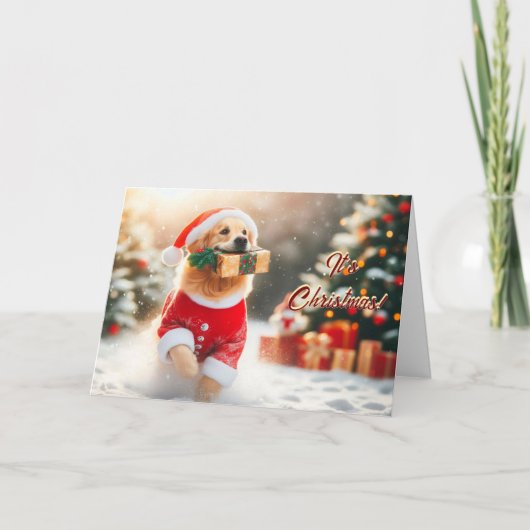 Golden Retriever fonctionne avec une carte cadeau (Devant)
