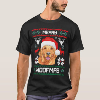 Golden Retriever For Merry Woofmas T-shirt