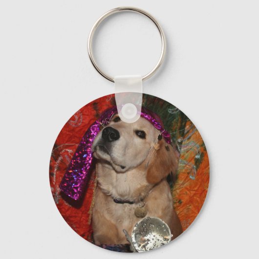 Golden Retriever Fortune Teller Sleutelhanger (Voorkant)