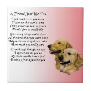 Golden Retriever - Friend Poem Tile Tegeltje