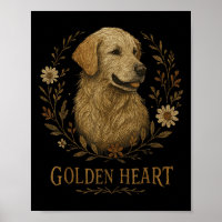 Golden Retriever Geborduurde Cool Bloemen Boho Hon