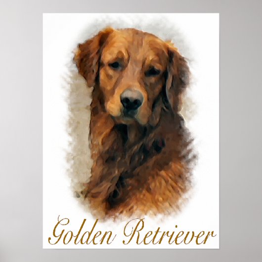 Golden Retriever geeft Art Print (Voorkant)