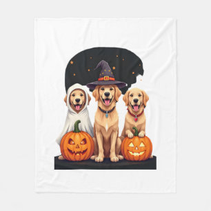 Golden Retriever Geest Halloween Trick Or Treat Do Fleece Deken