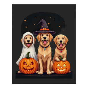 Golden Retriever Geest Halloween Trick Or Treat Do Perfect Poster