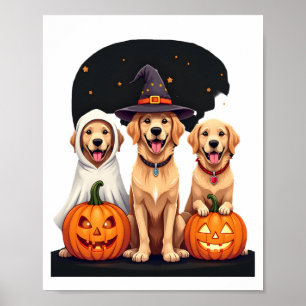 Golden Retriever Geest Halloween Trick Or Treat Do Poster