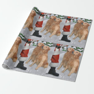 Golden Retriever gelooft kerst Cadeaupapier
