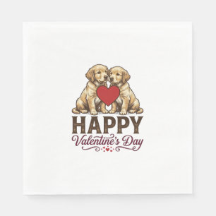 Golden Retriever Gelukkige Valentijnsdag Servet